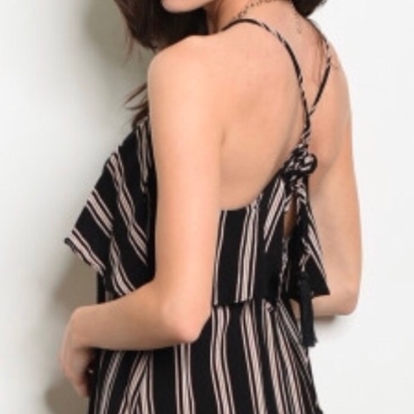 BLACK STRIPED MAXI DRESS - Picture 2 of 3